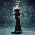 Long Black Mermaid Dress Evening Party Wear Robe de soiree Halter Neck Black for Women